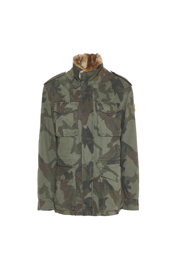 FJM CAMOU GREEN -LAPIN SHAVED- FRONT CLOSED